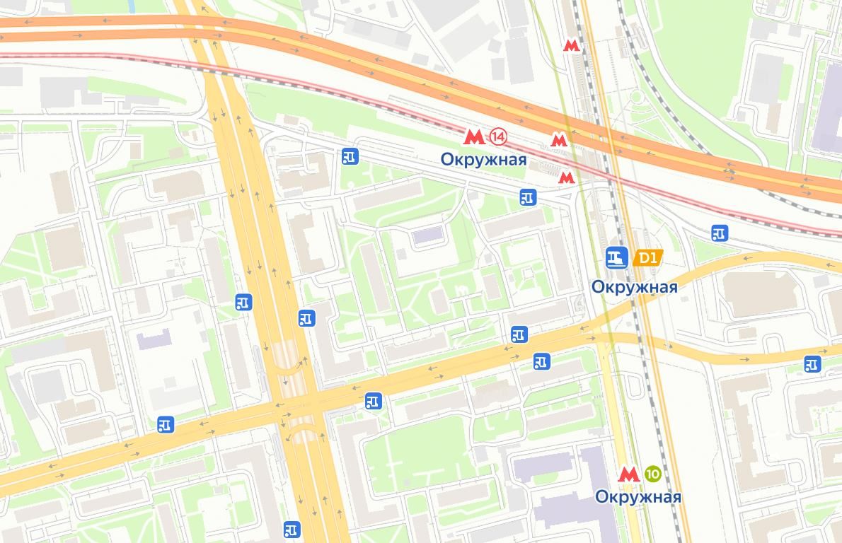 Карта района станции метро Окружная